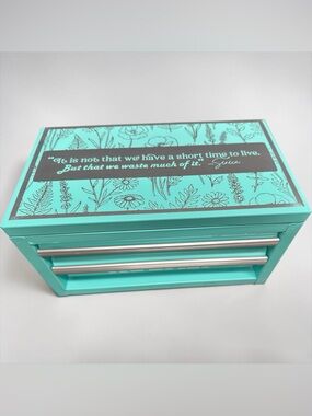 Brand new Kobalt mini tool chest in teal with custom engraving